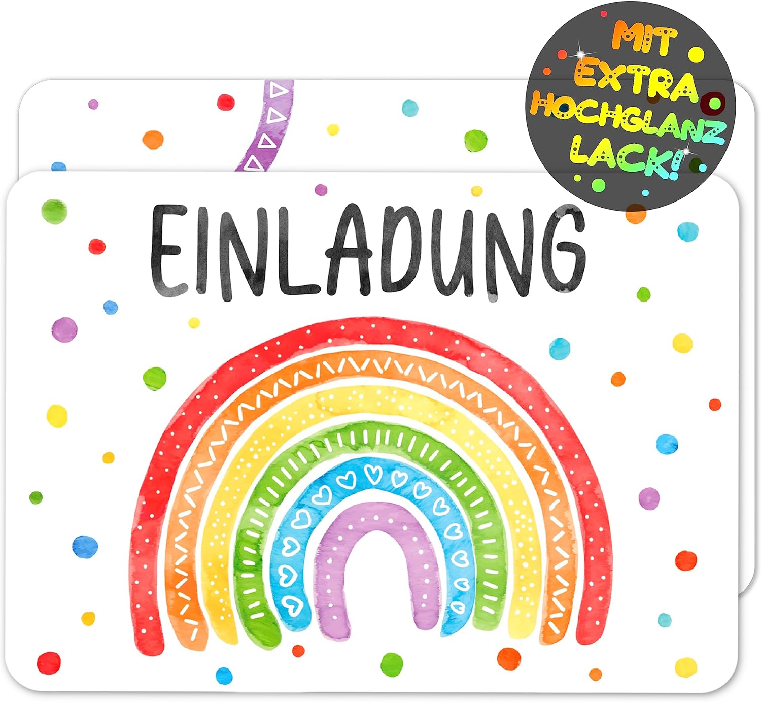 Regenbogen Einladungskarten für Kindergeburtstage 12x | Vulava® | Einladungskarten