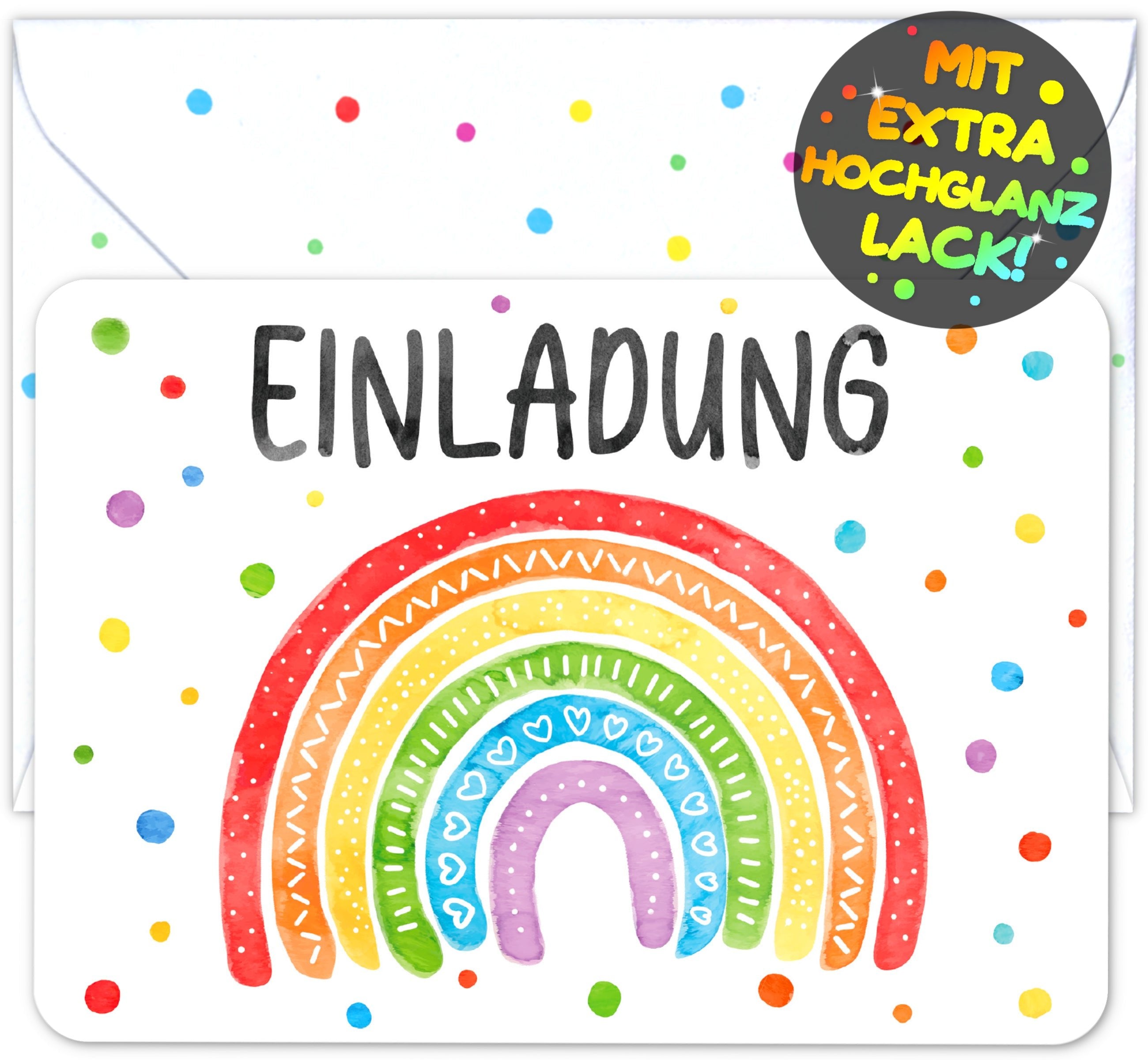 Einladung Regenbogen Kindergeburtstag | Vulava®