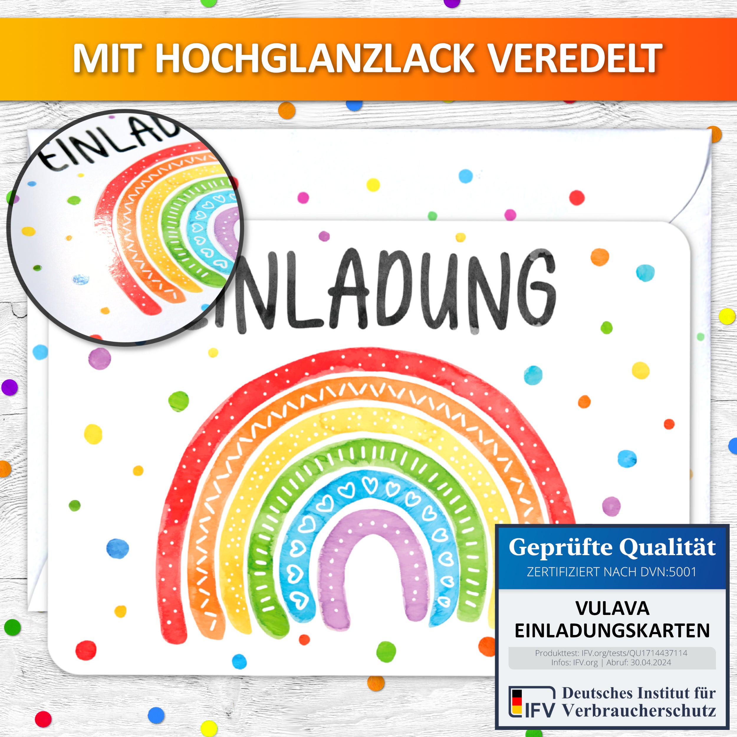 Einladung Regenbogen Kindergeburtstag | Vulava®