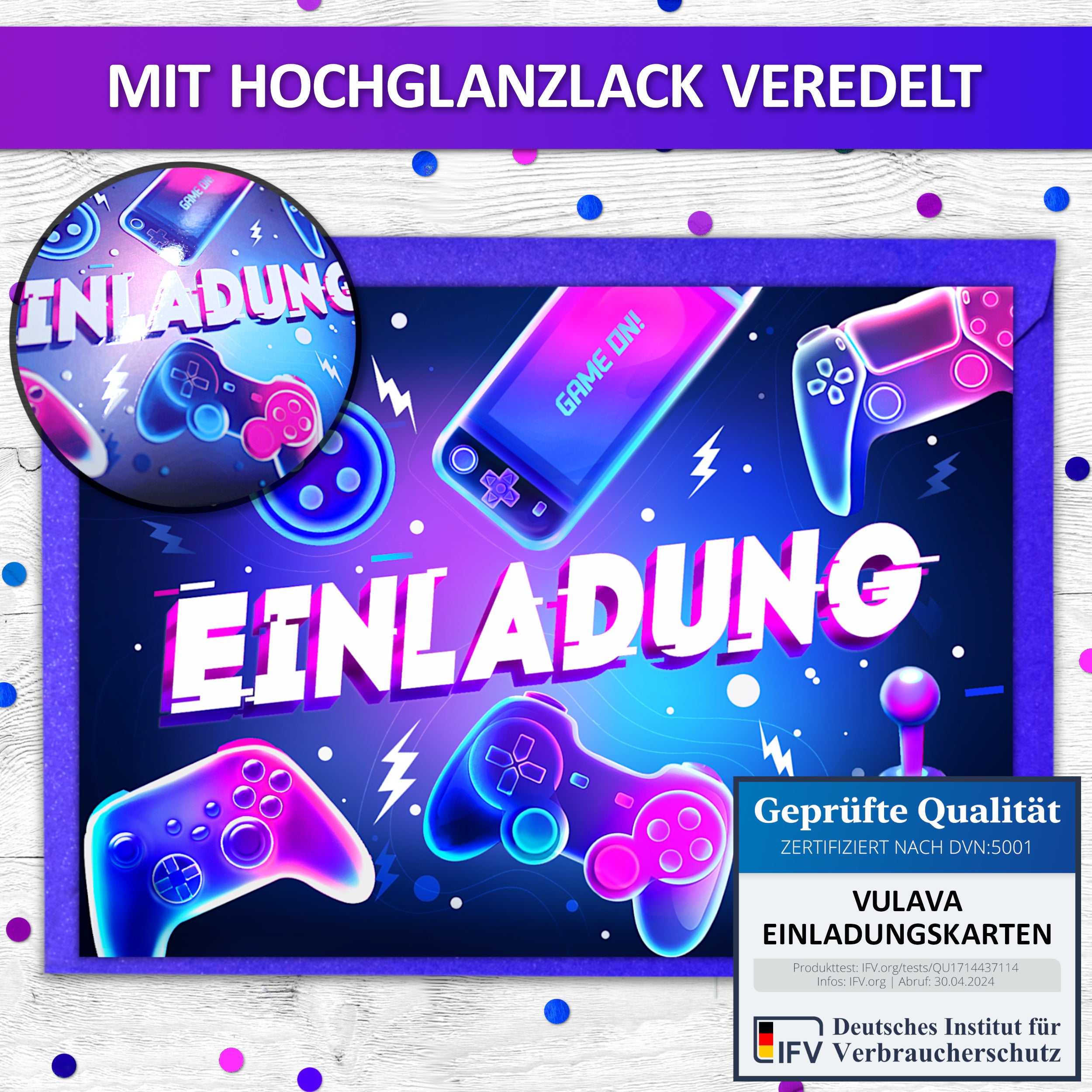 Gaming Einladungskarten | Vulava®