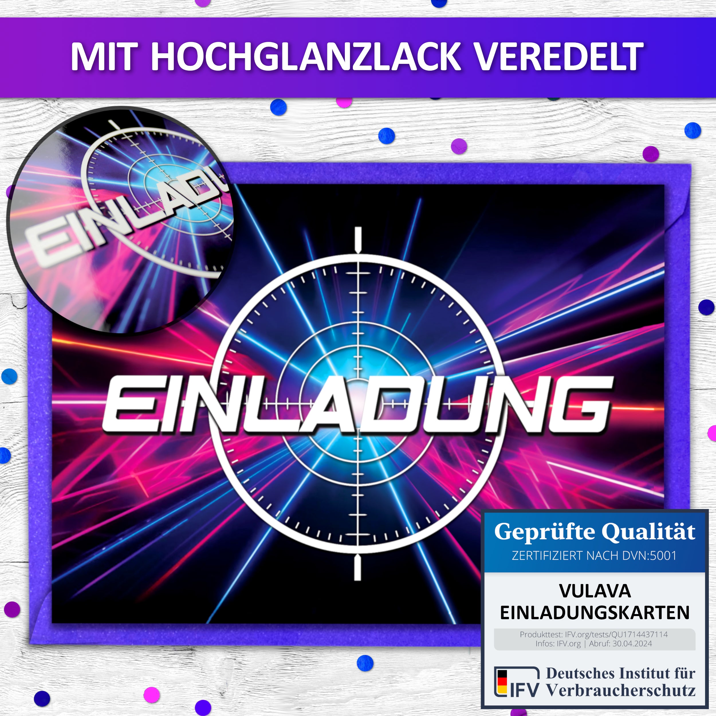 Lasertag Einladungskarten | Vulava®