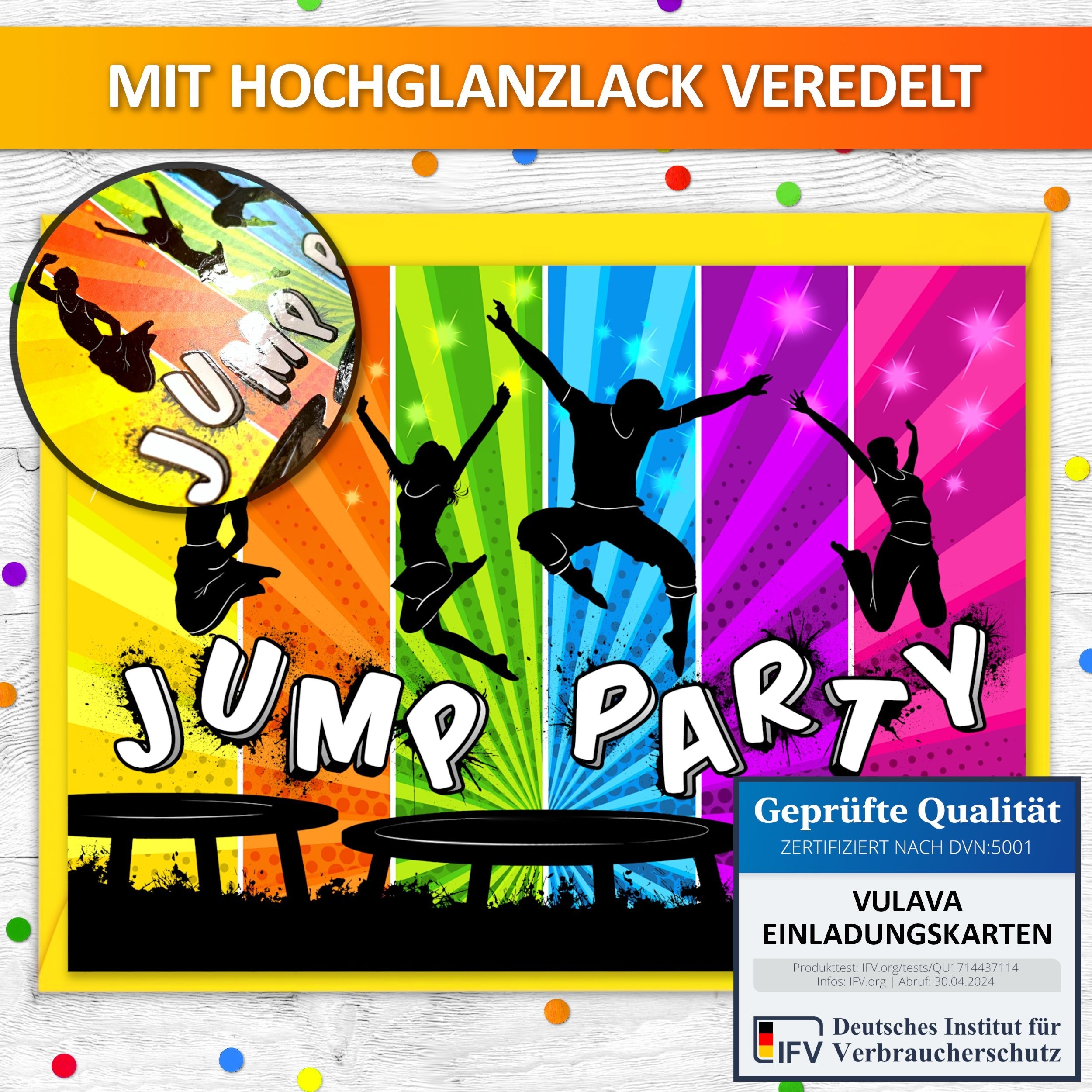Jump Party Einladungskarten | Vulava®