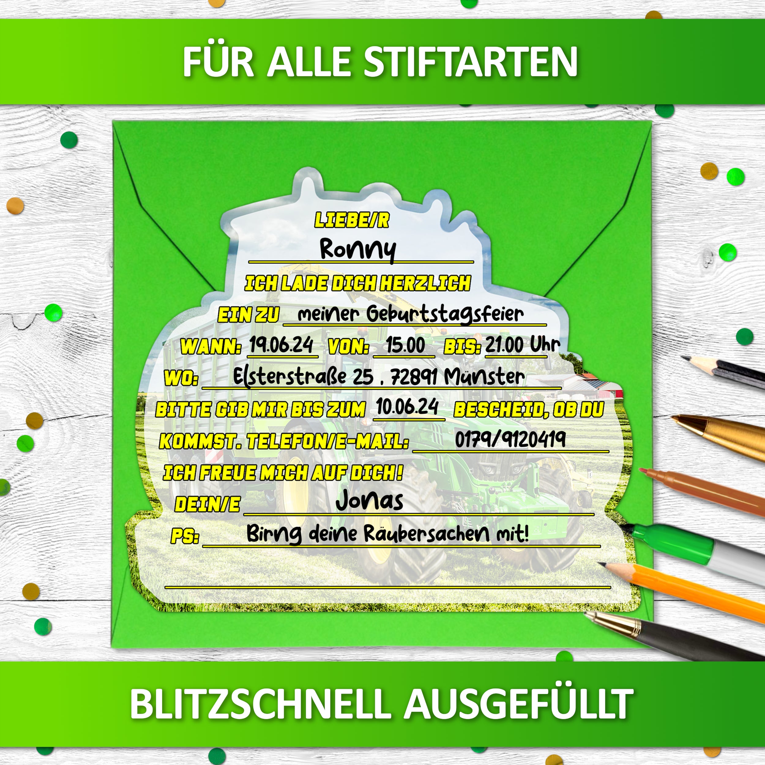 Traktor Einladung | Vulava®