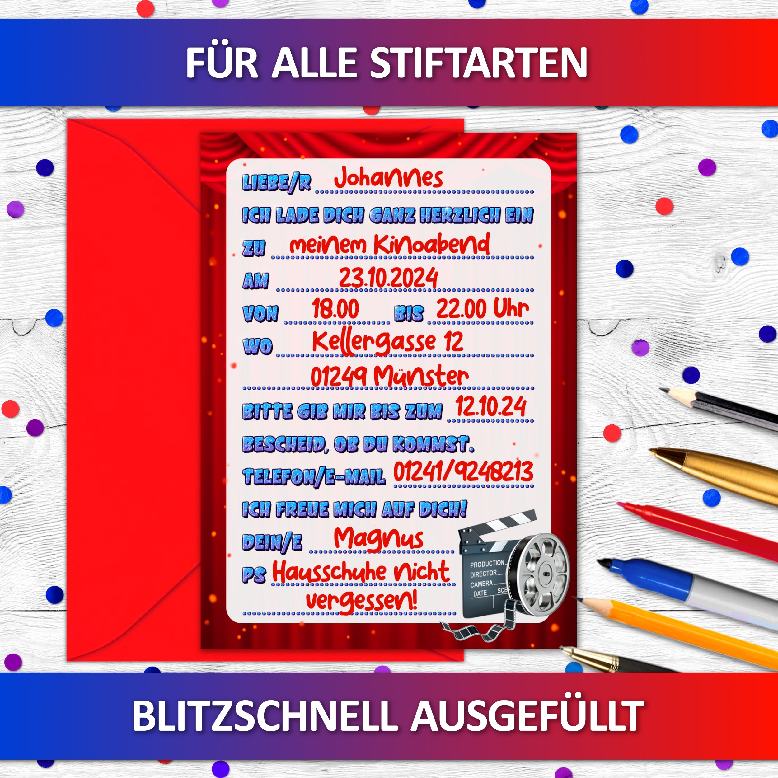 Kino Einladungskarten | Vulava®