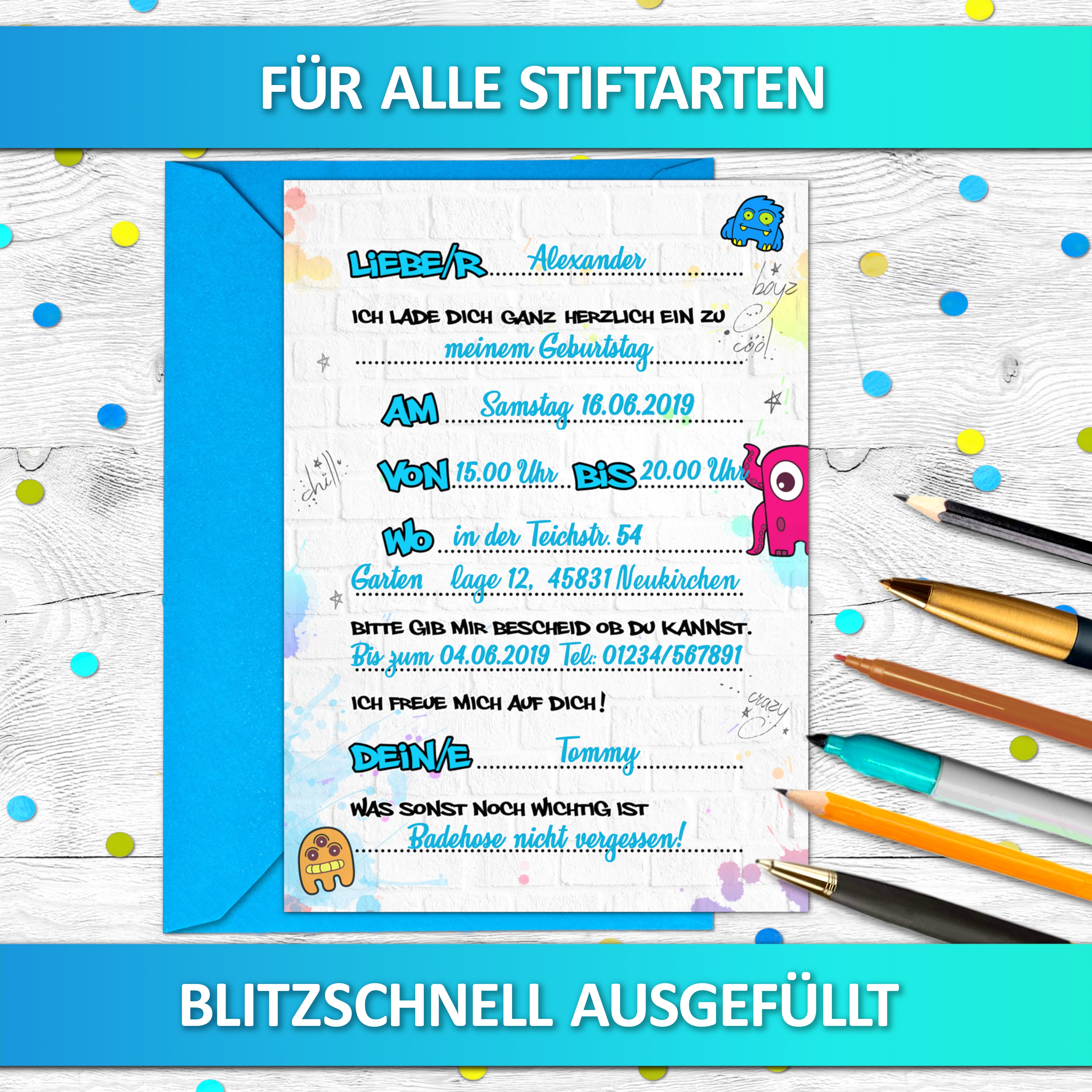 Graffiti Einladungskarten | Vulava®