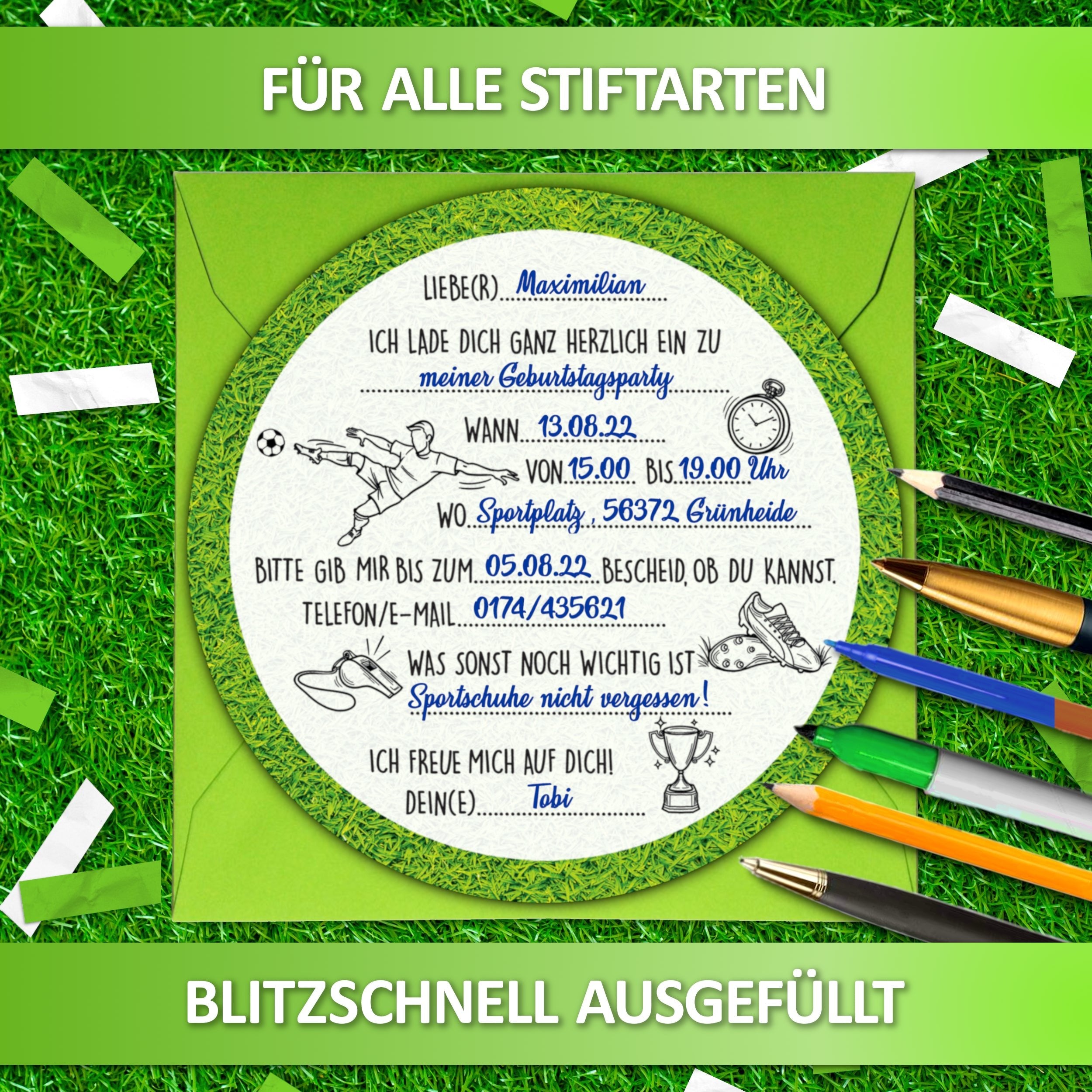 Fußball Einladungskarten | Vulava®