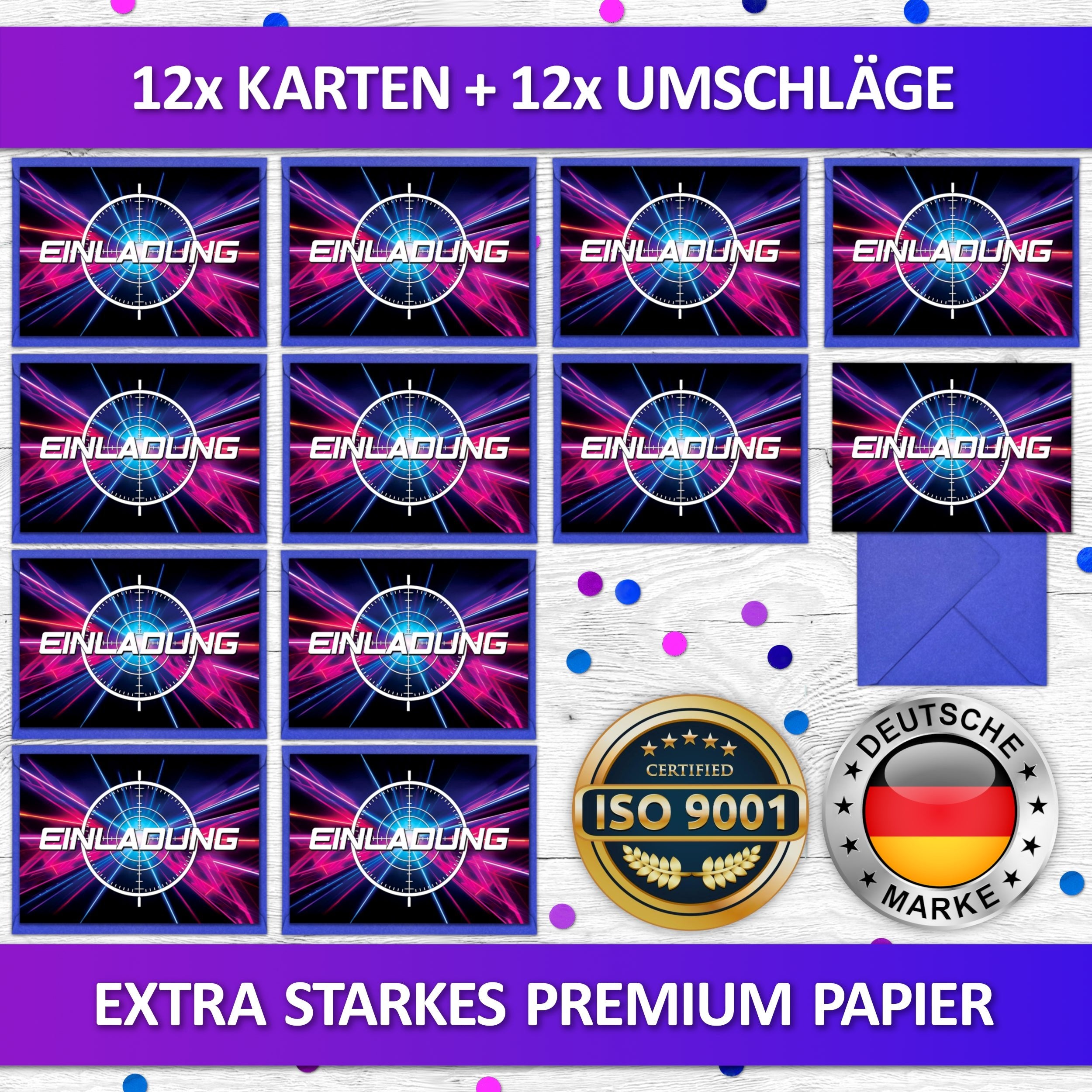 Lasertag Einladungskarten | Vulava®
