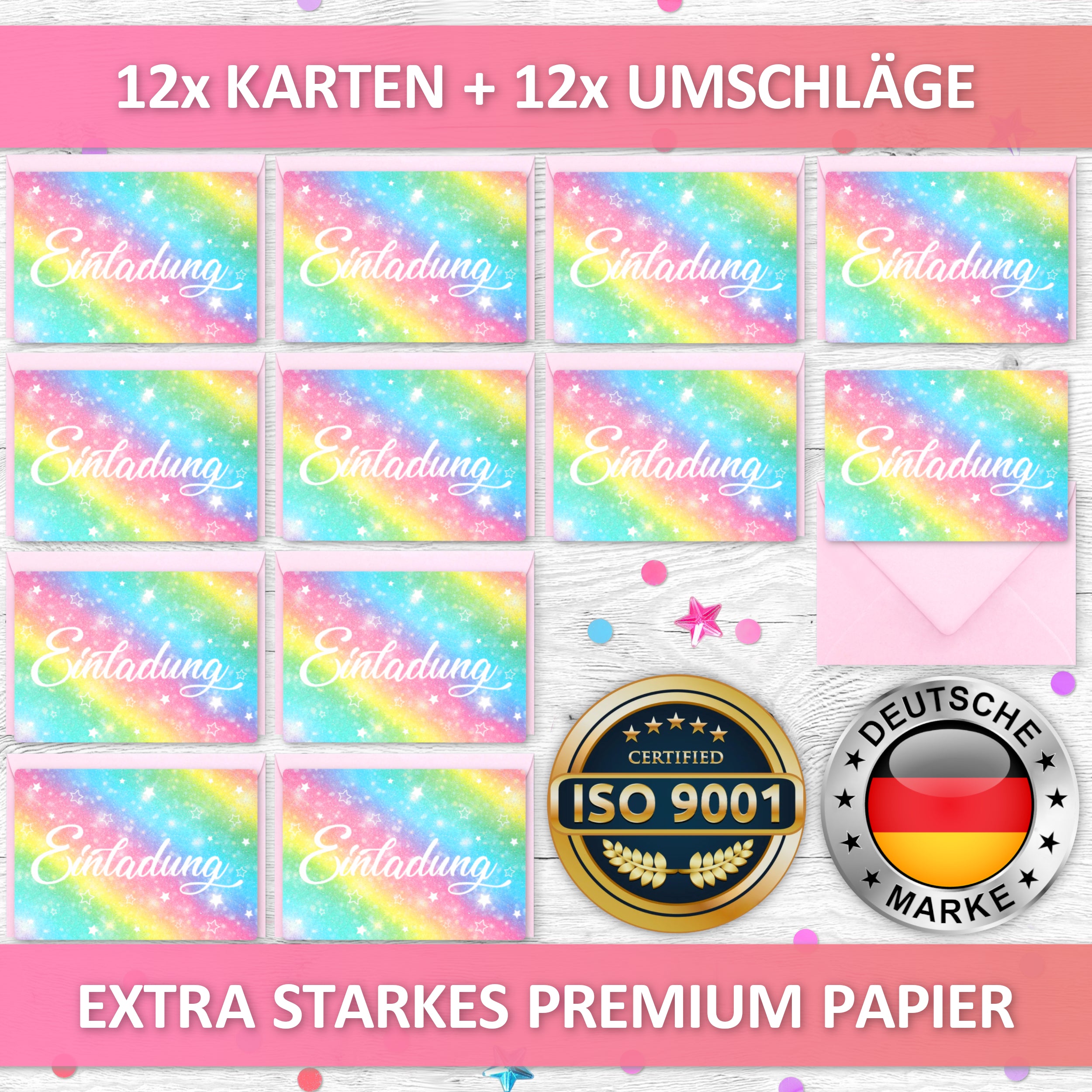 Regenbogen Einladungskarten | Vulava®
