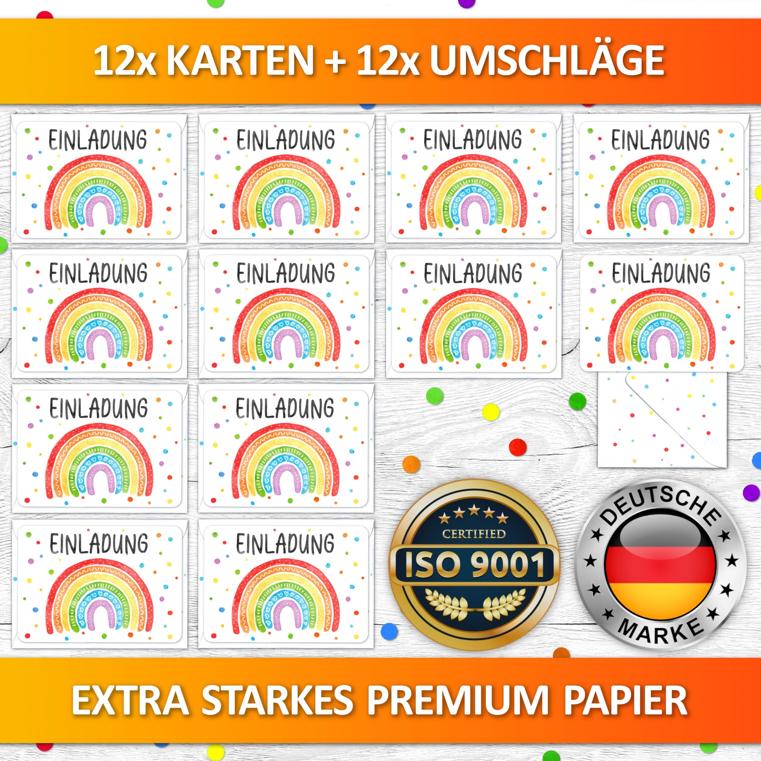 Einladung Regenbogen Kindergeburtstag | Vulava®