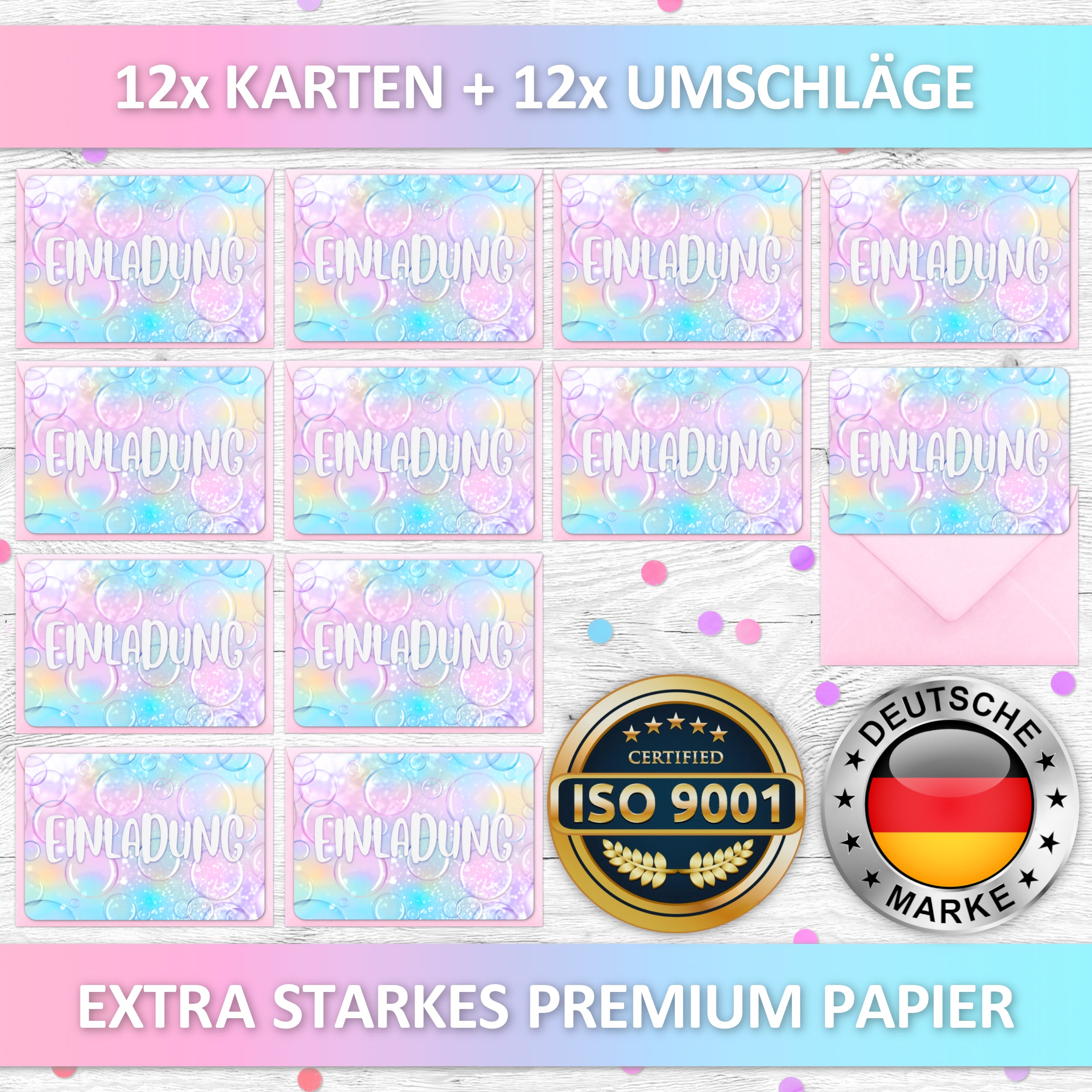 Seifenblasen Party-Einladungskarten | Vulava®