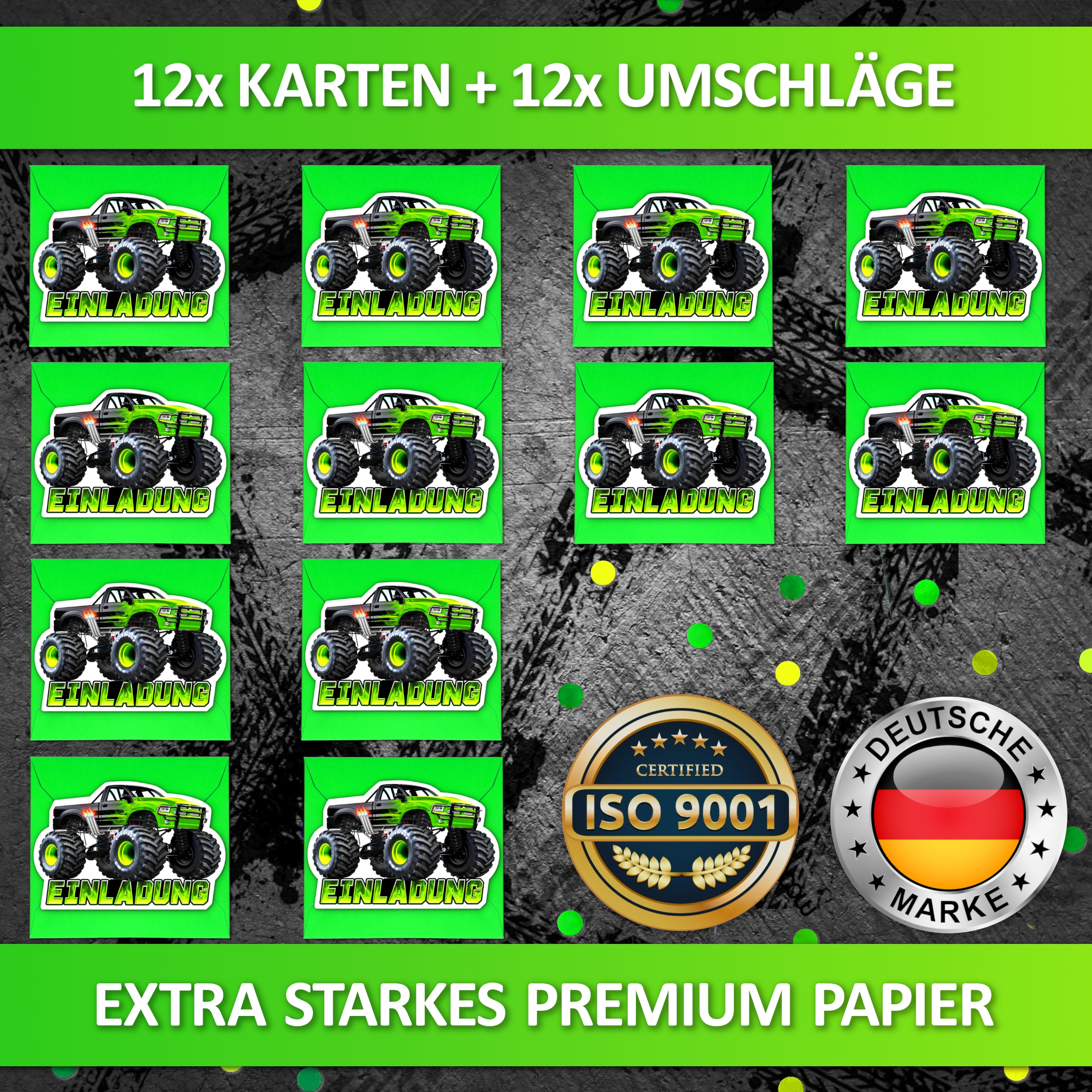 Monstertruck Party-Einladungskarten | Vulava®