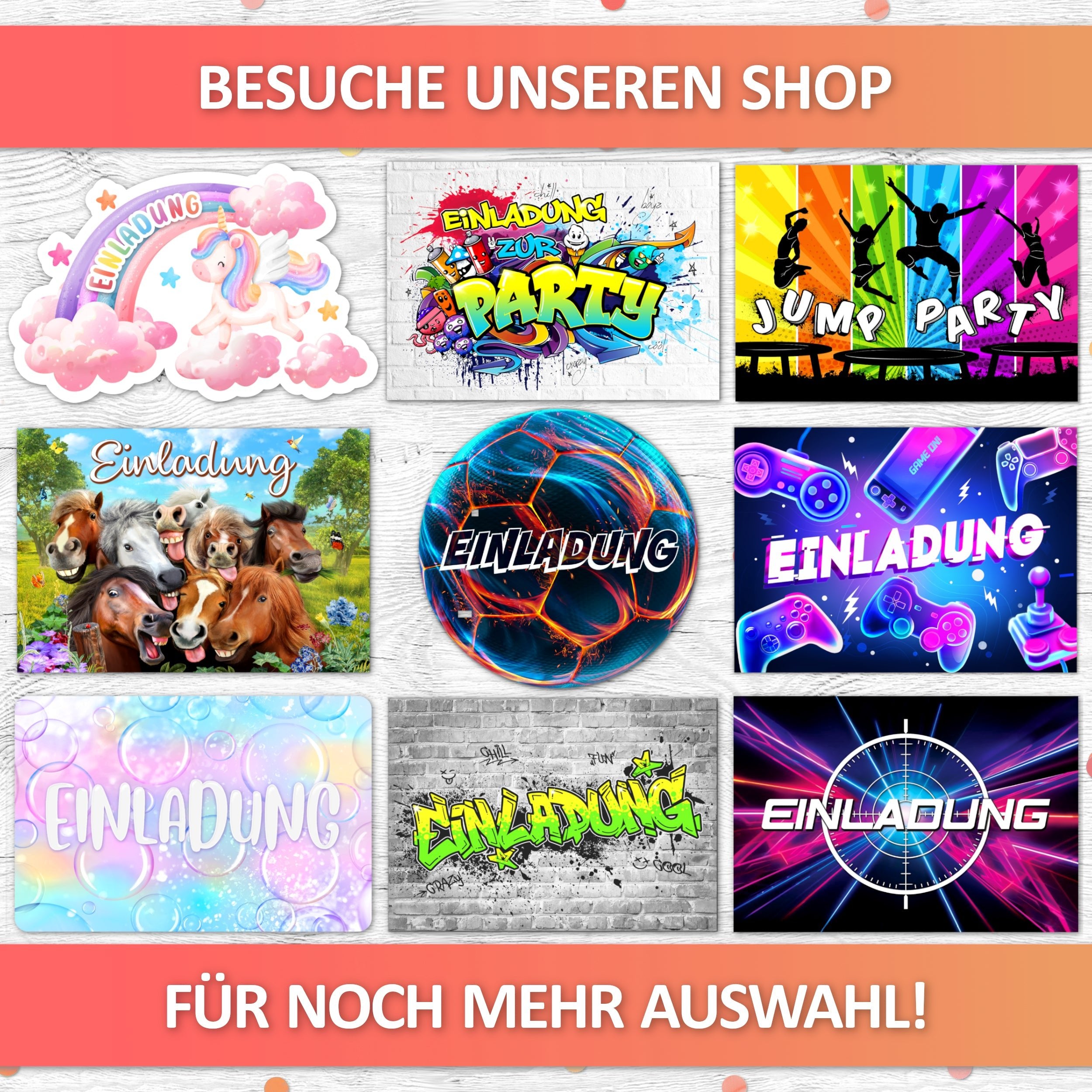 Einhorn Einladungskarten - Glitzerrosé | Vulava®