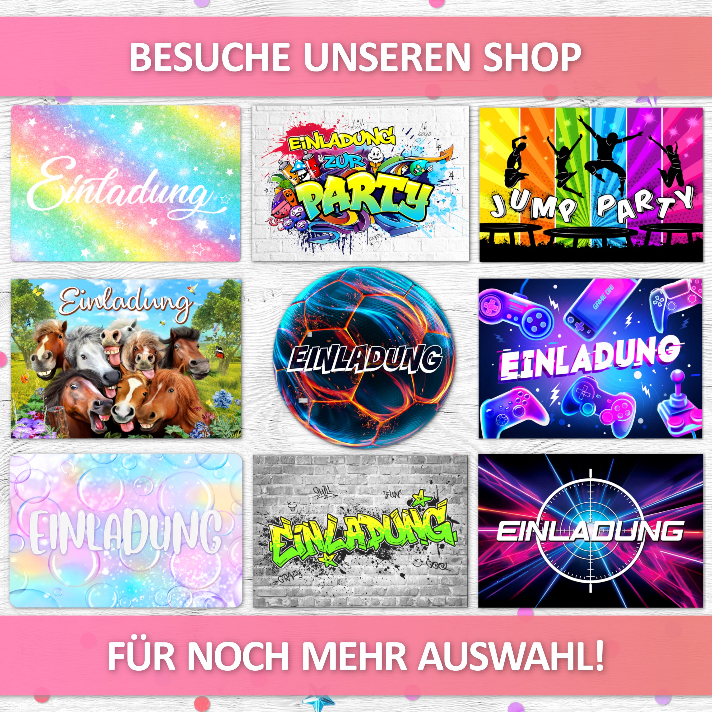 Regenbogen Einhorn Einladungskarten | Vulava®