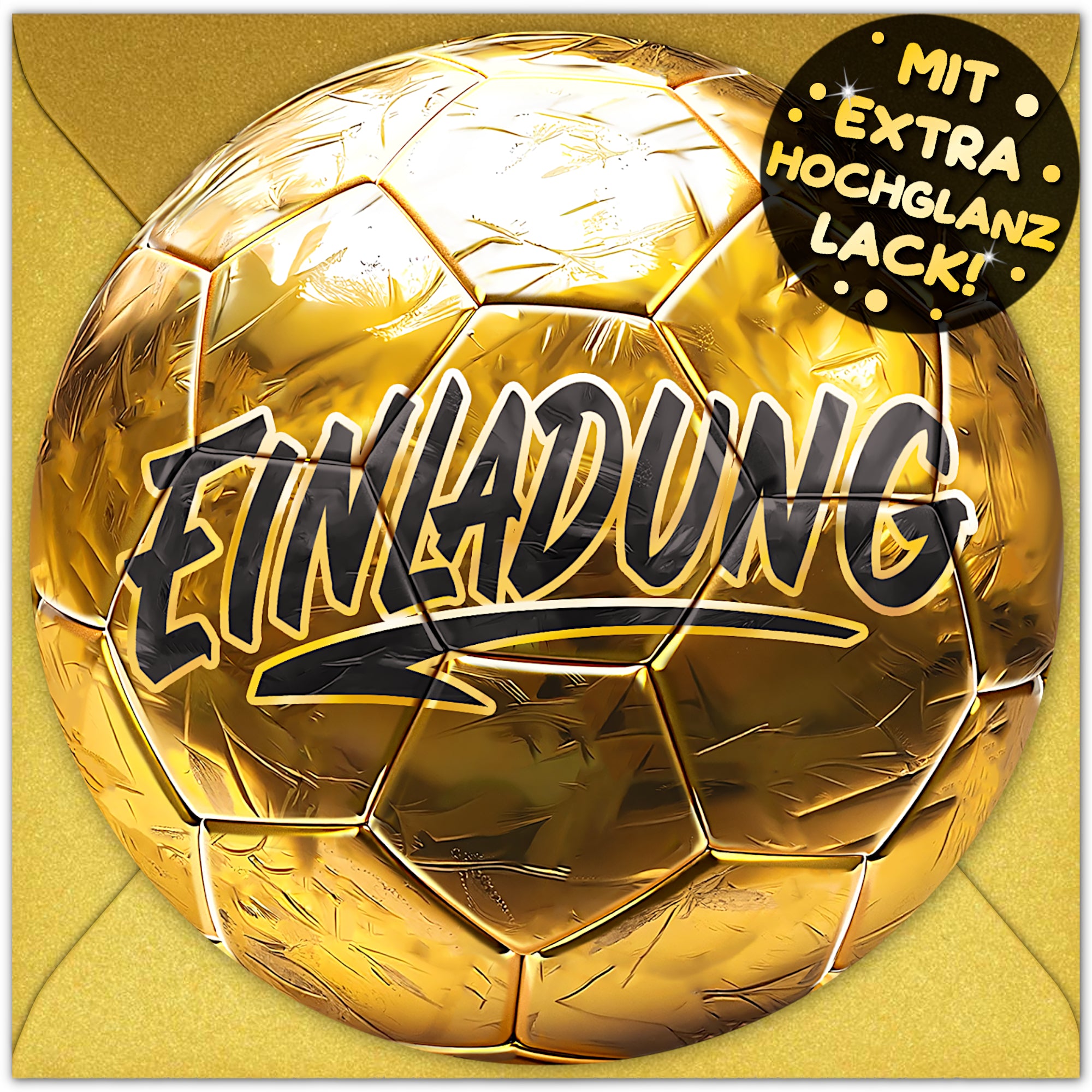 Fußball Gold Einladungskarten