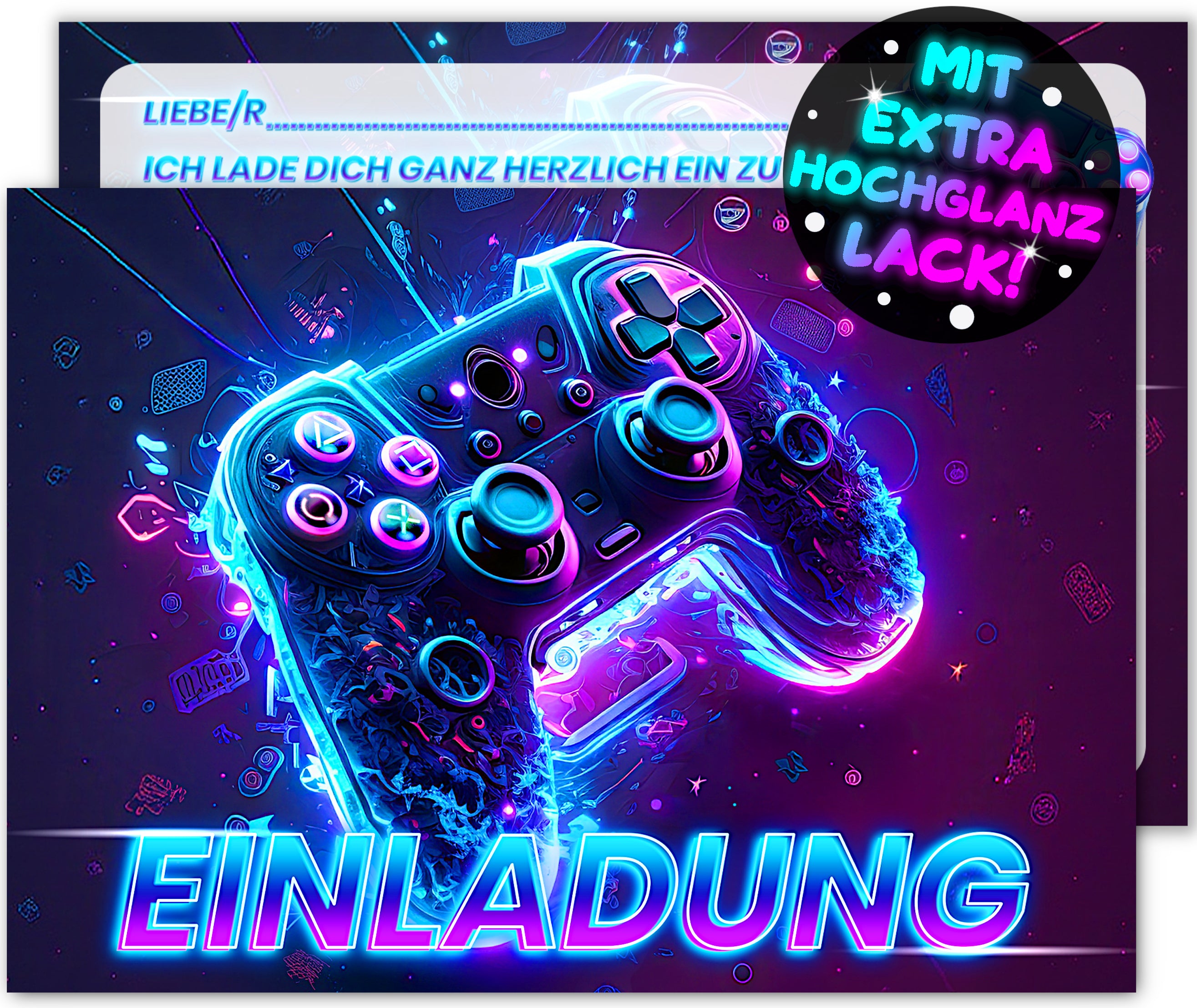 Gaming Einladungskarten