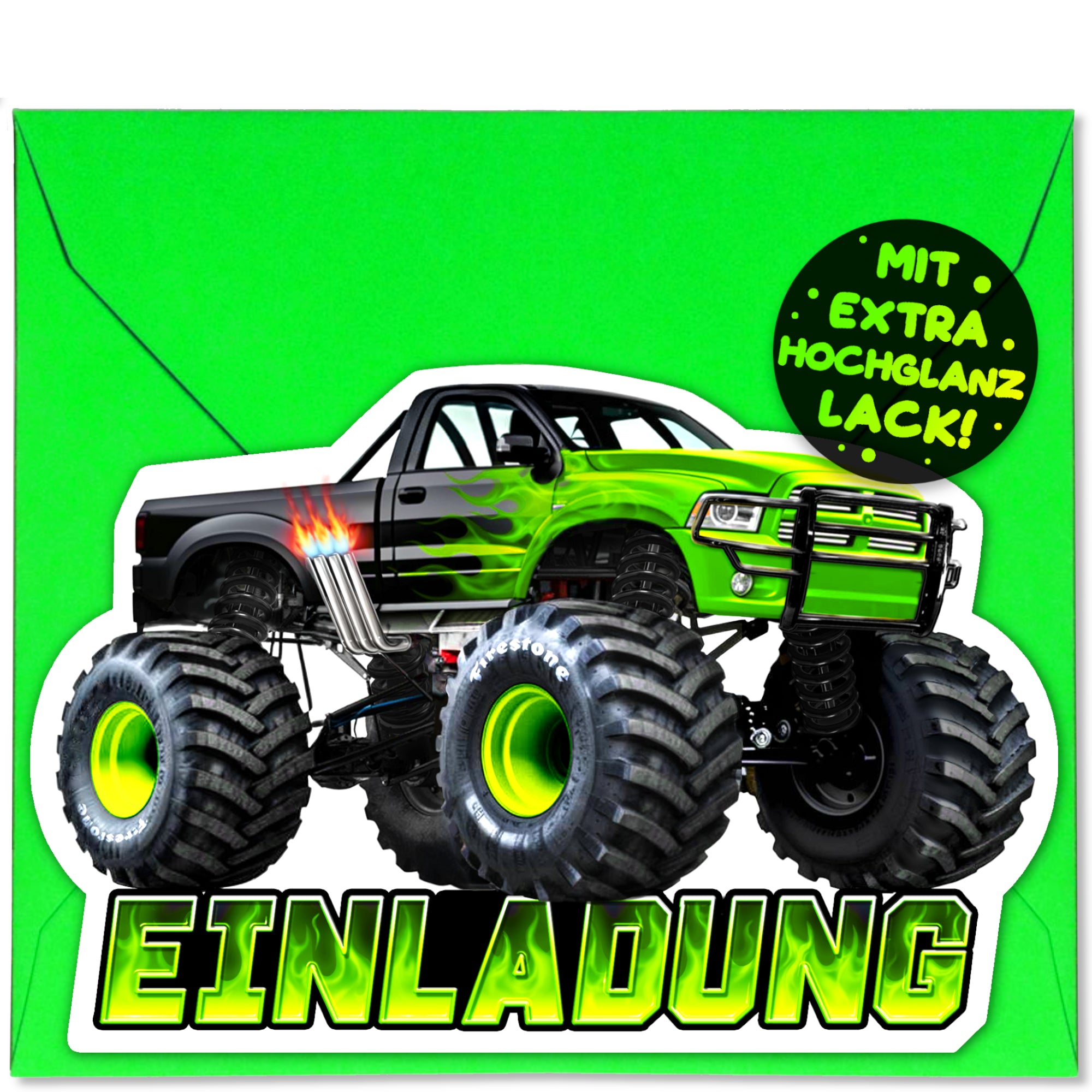 Monstertruck Party-Einladungskarten | Vulava®