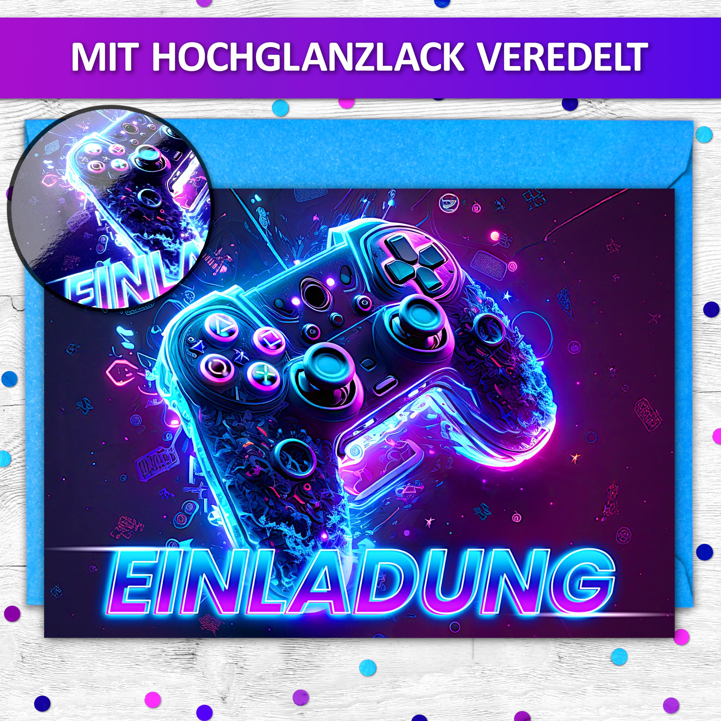 Gaming Einladungskarten