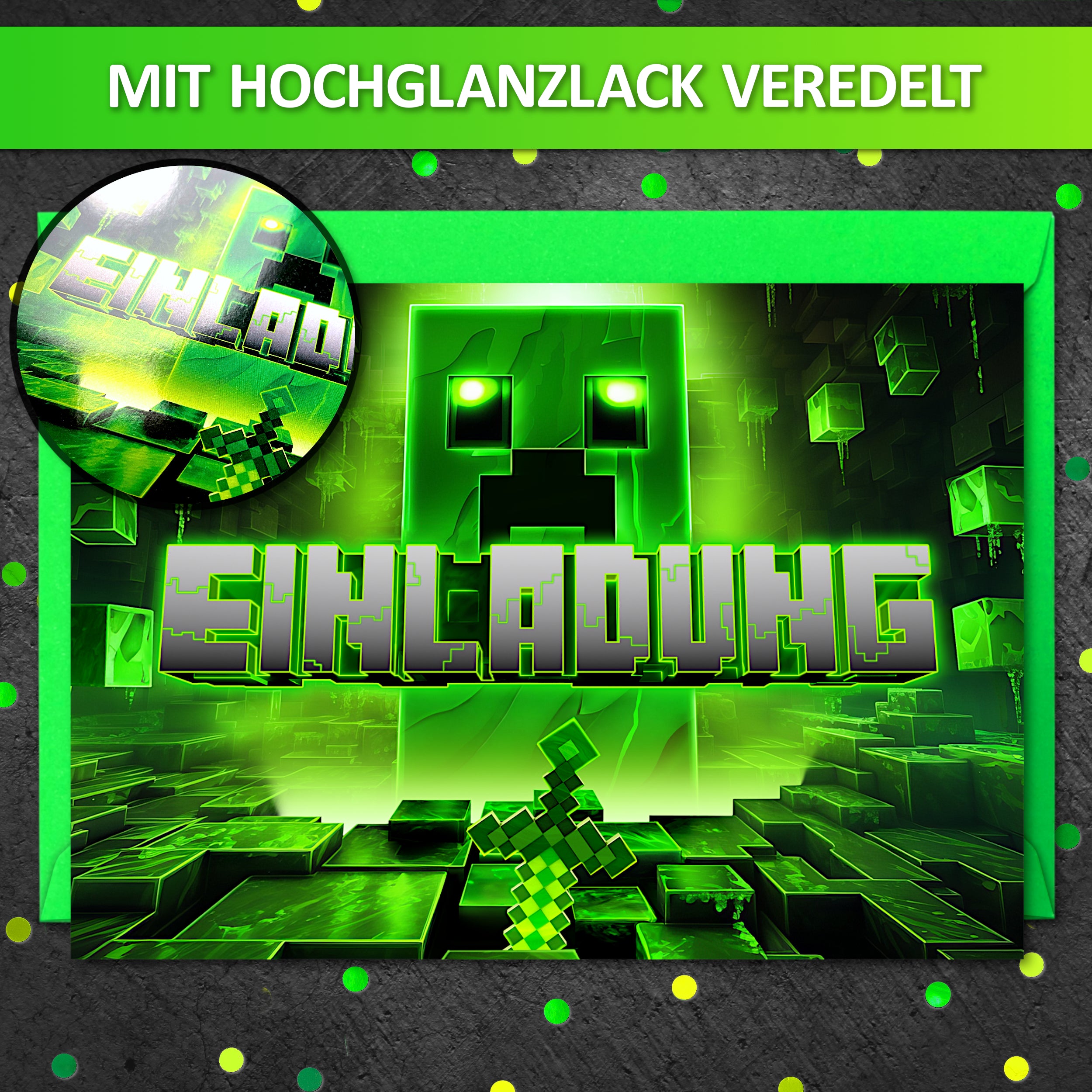 Blockmonster Einladungskarten