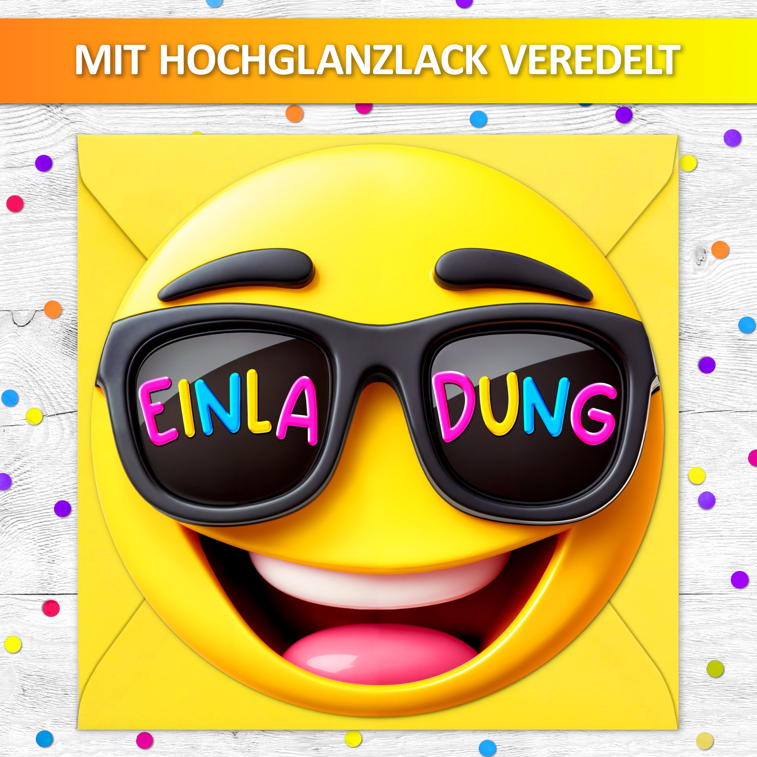 Smiley Einladungskarten