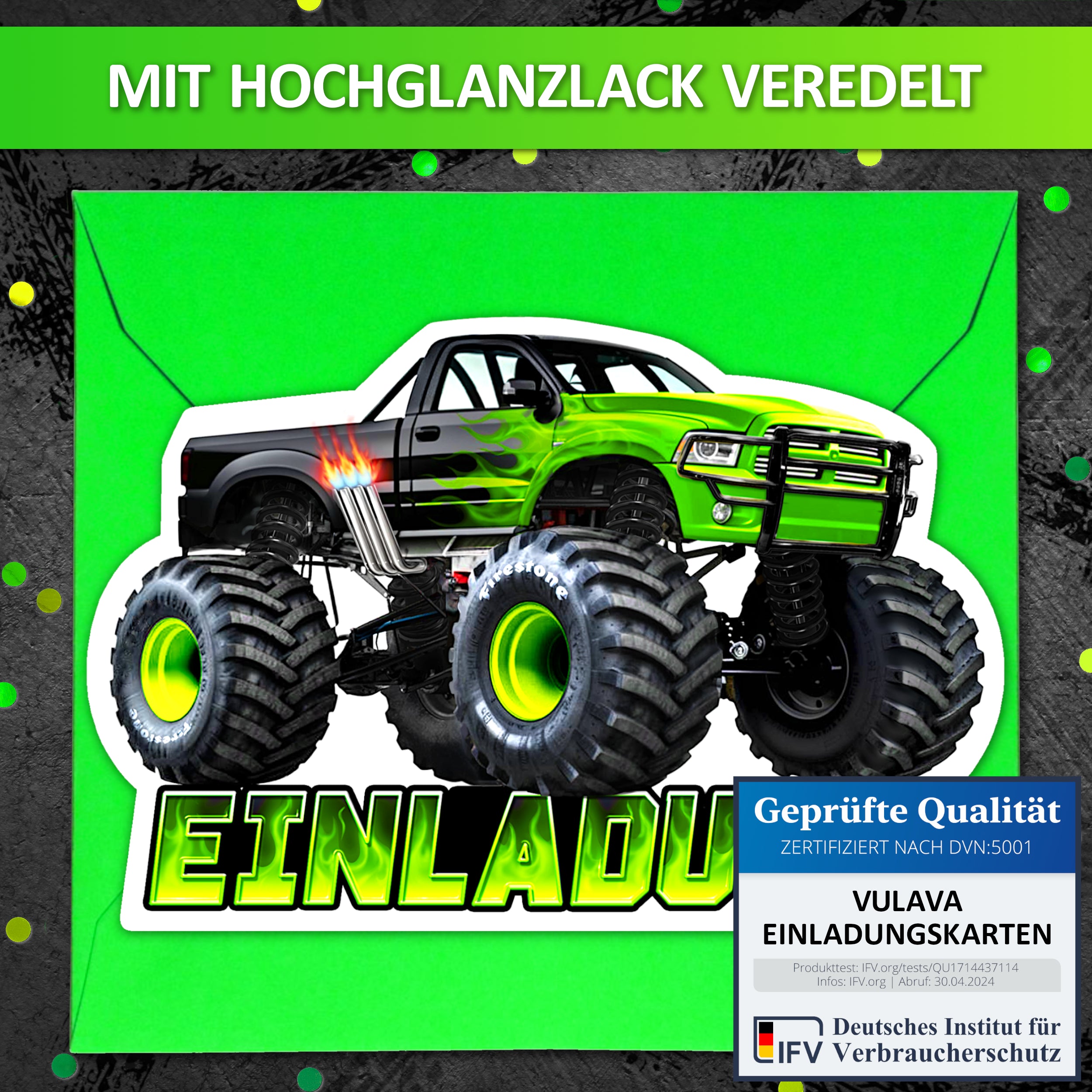 Monstertruck Party - Einladungskarten | Vulava® | Einladungskarten