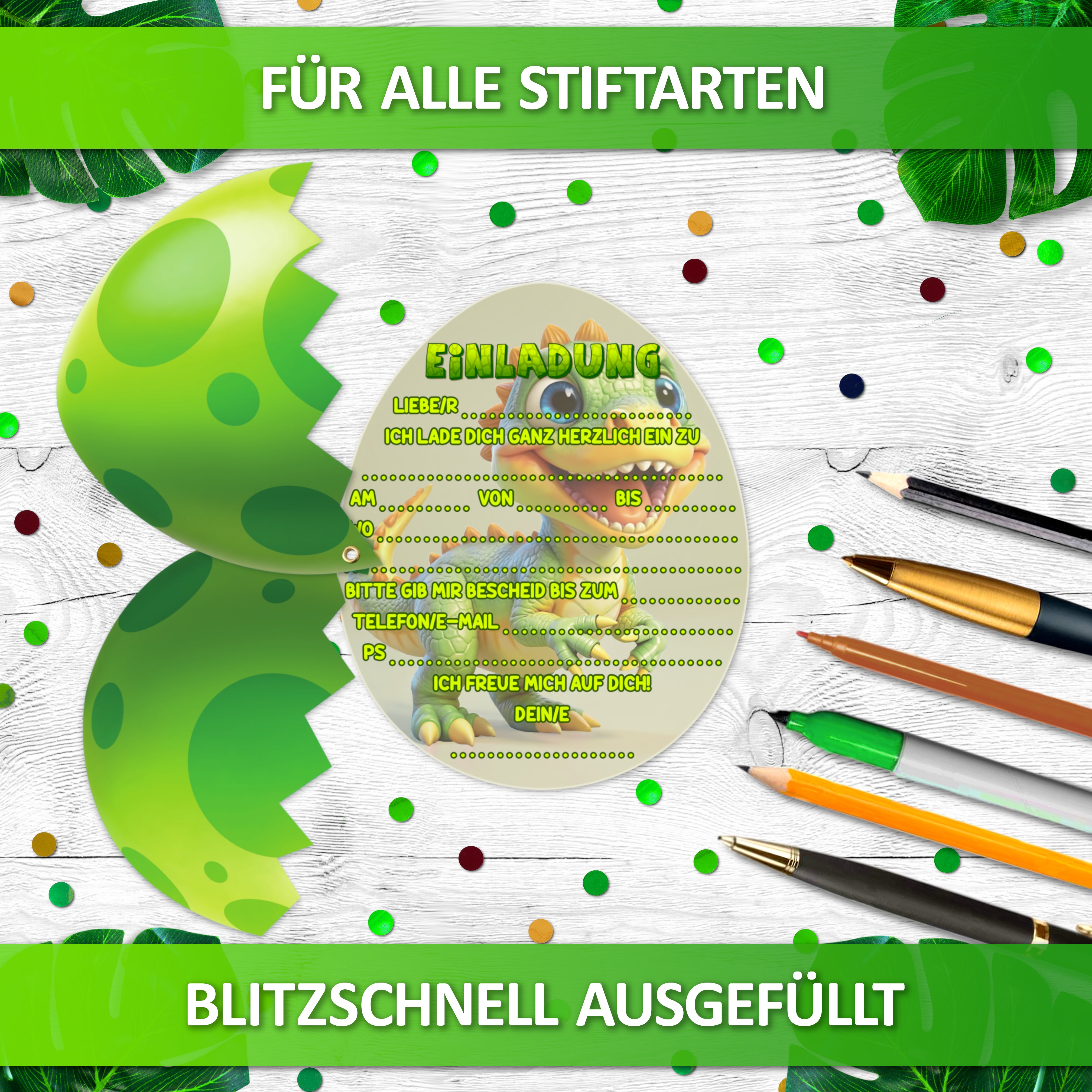 Dinosaurier EINLADUNGSKARTEN