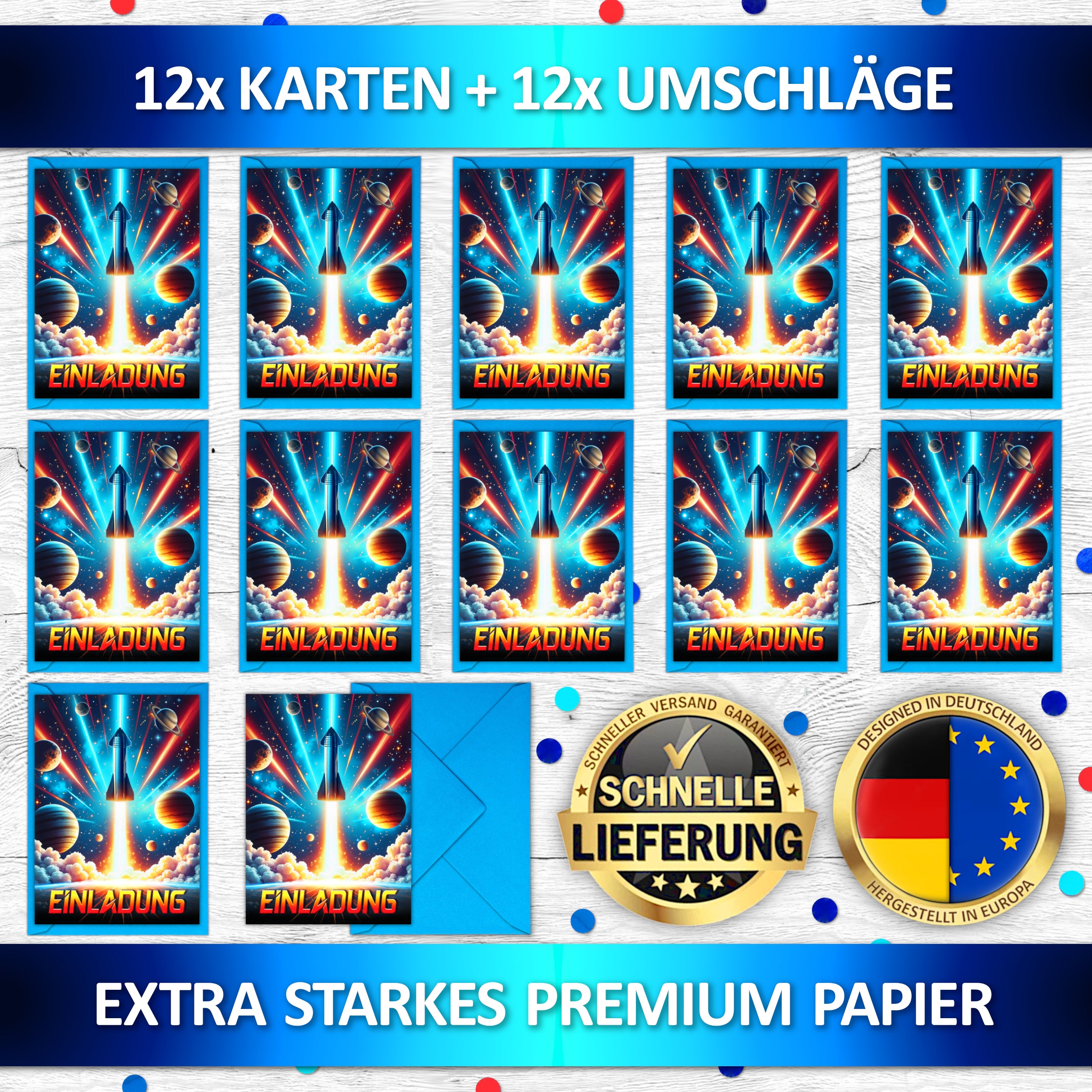 Rakete EINLADUNGSKARTEN