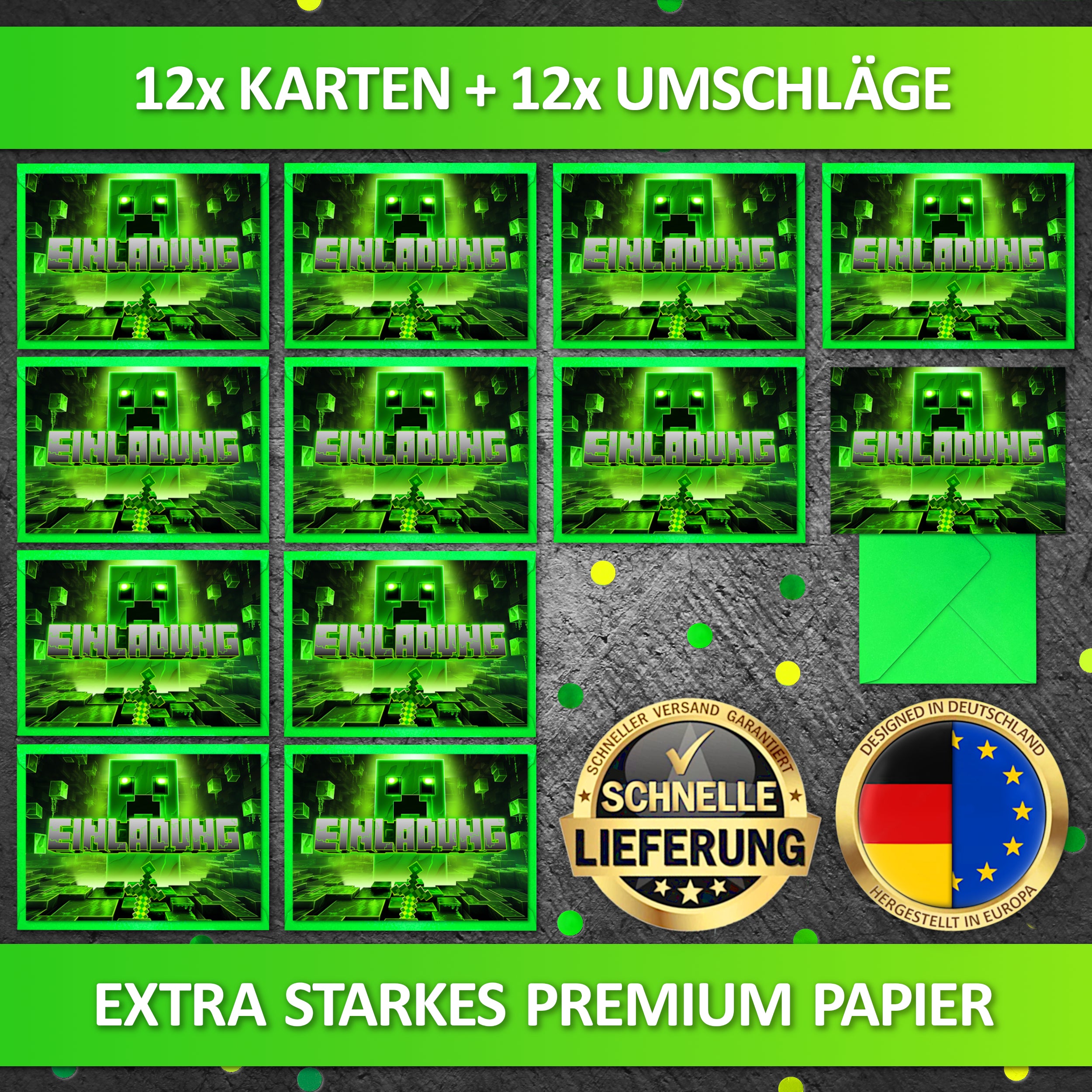 Blockmonster Einladungskarten