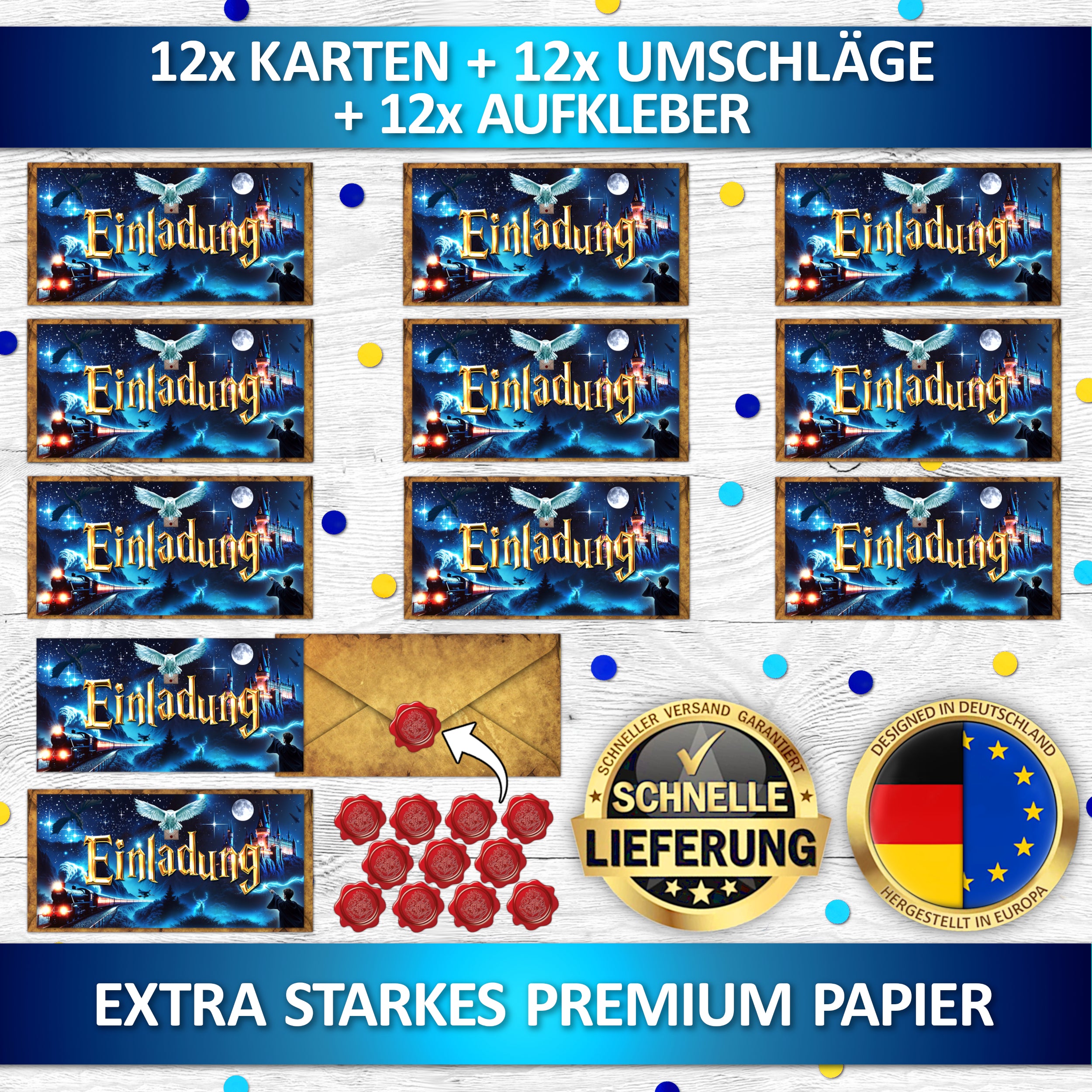 Zauberer Einladungskarten