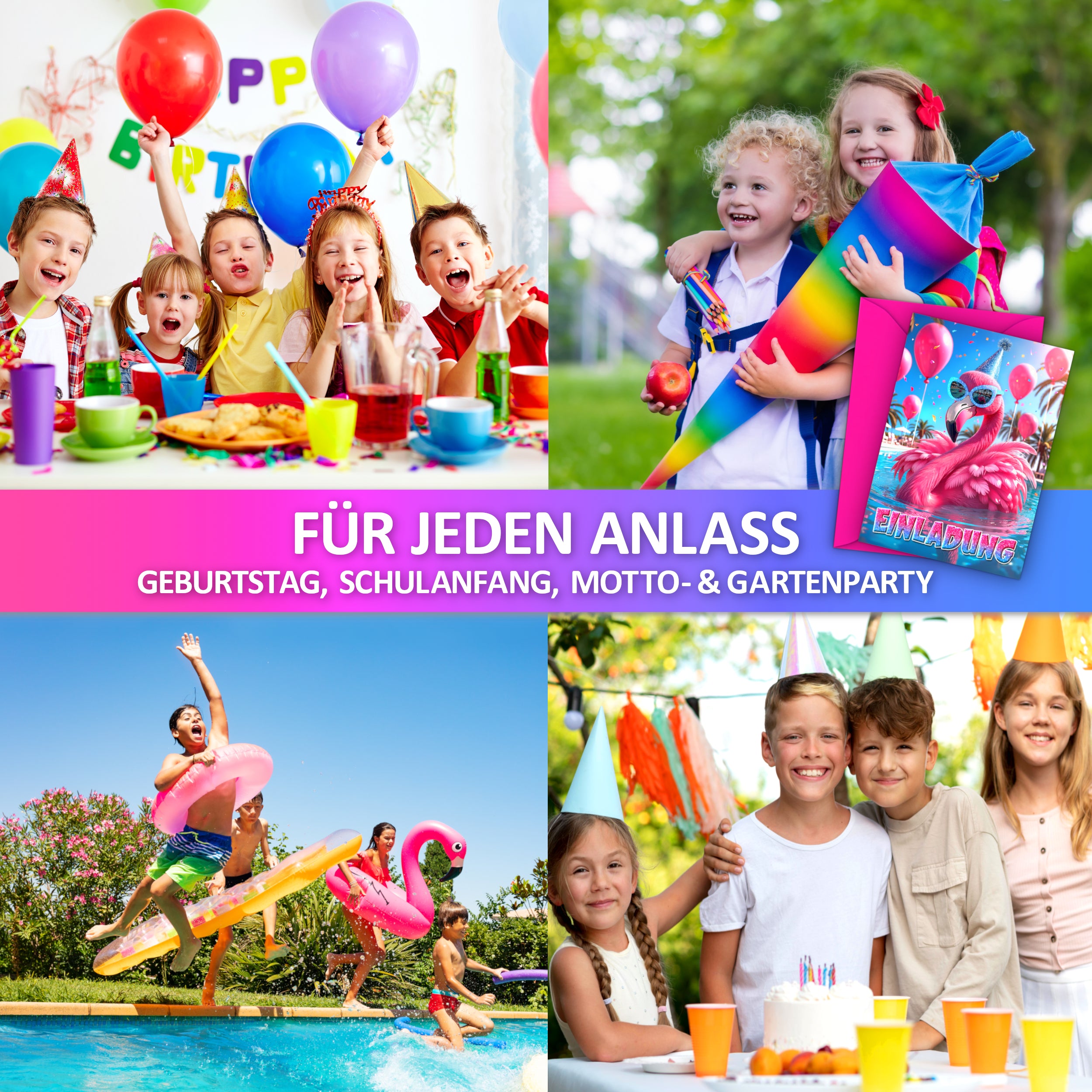 Flamingo Pool Party Einladungskarten