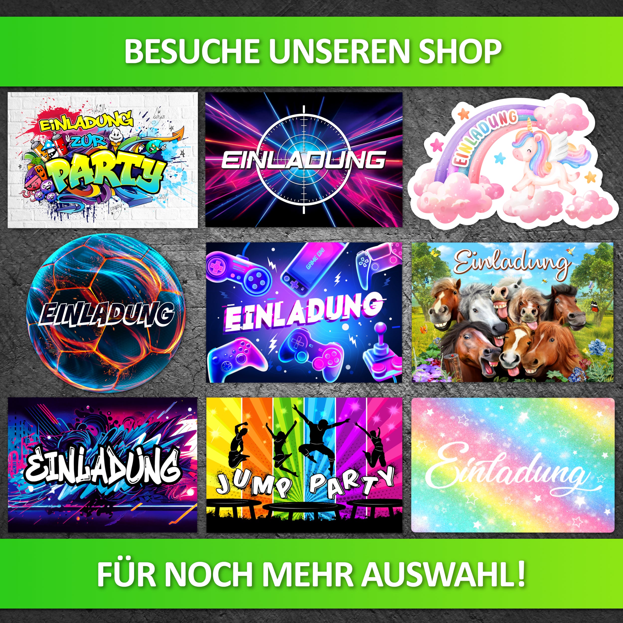 Blockmonster Einladungskarten