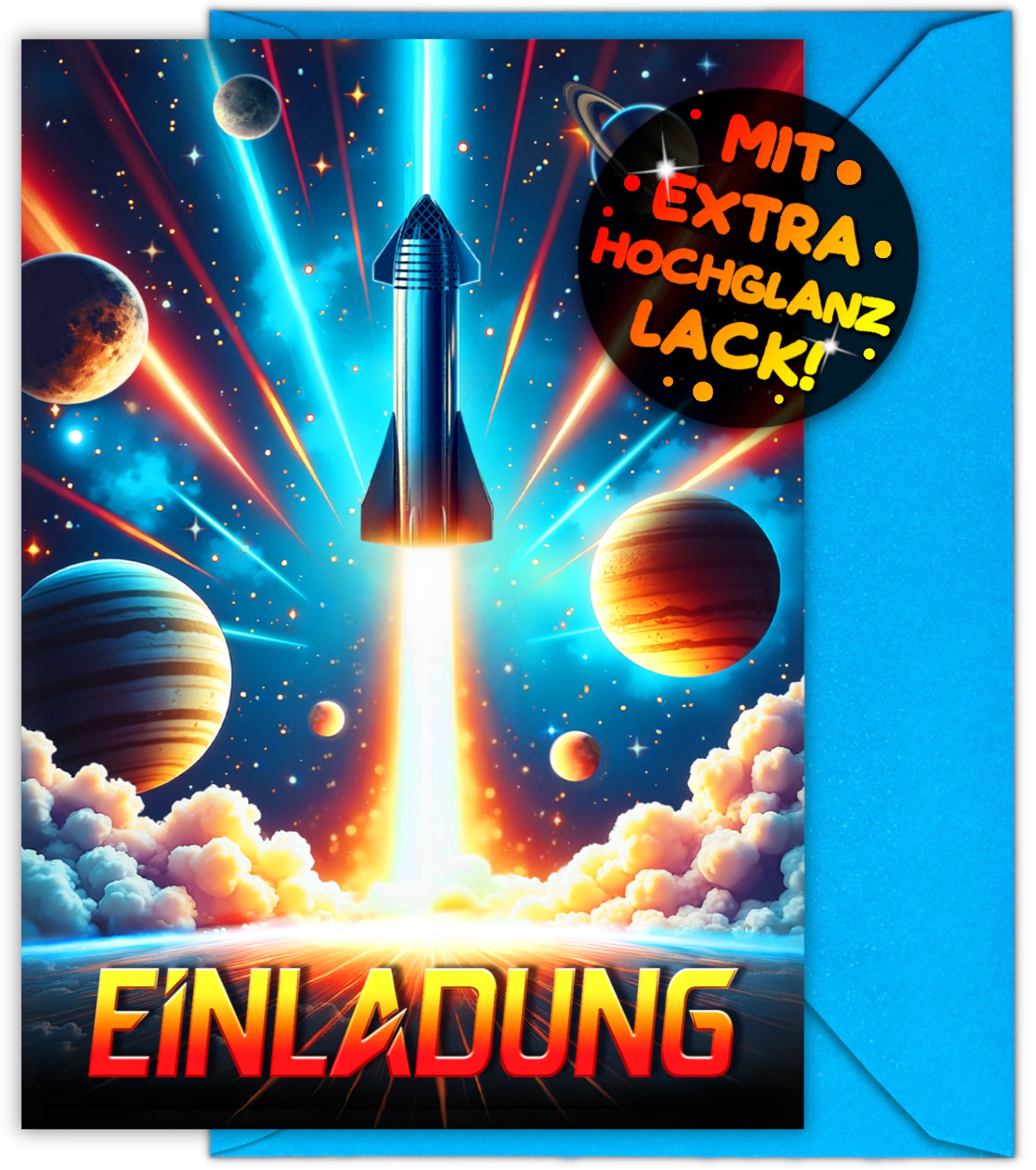 Rakete EINLADUNGSKARTEN