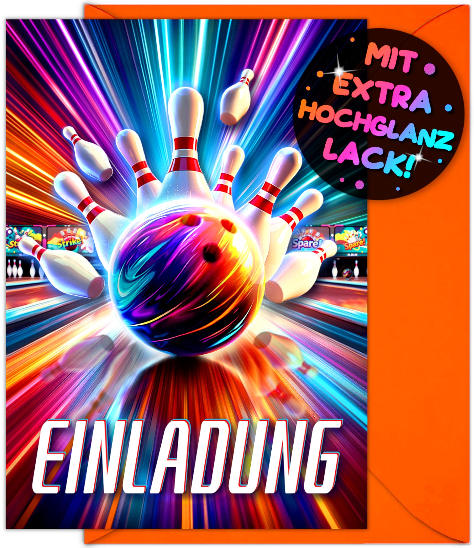 Bowling Einladungskarten