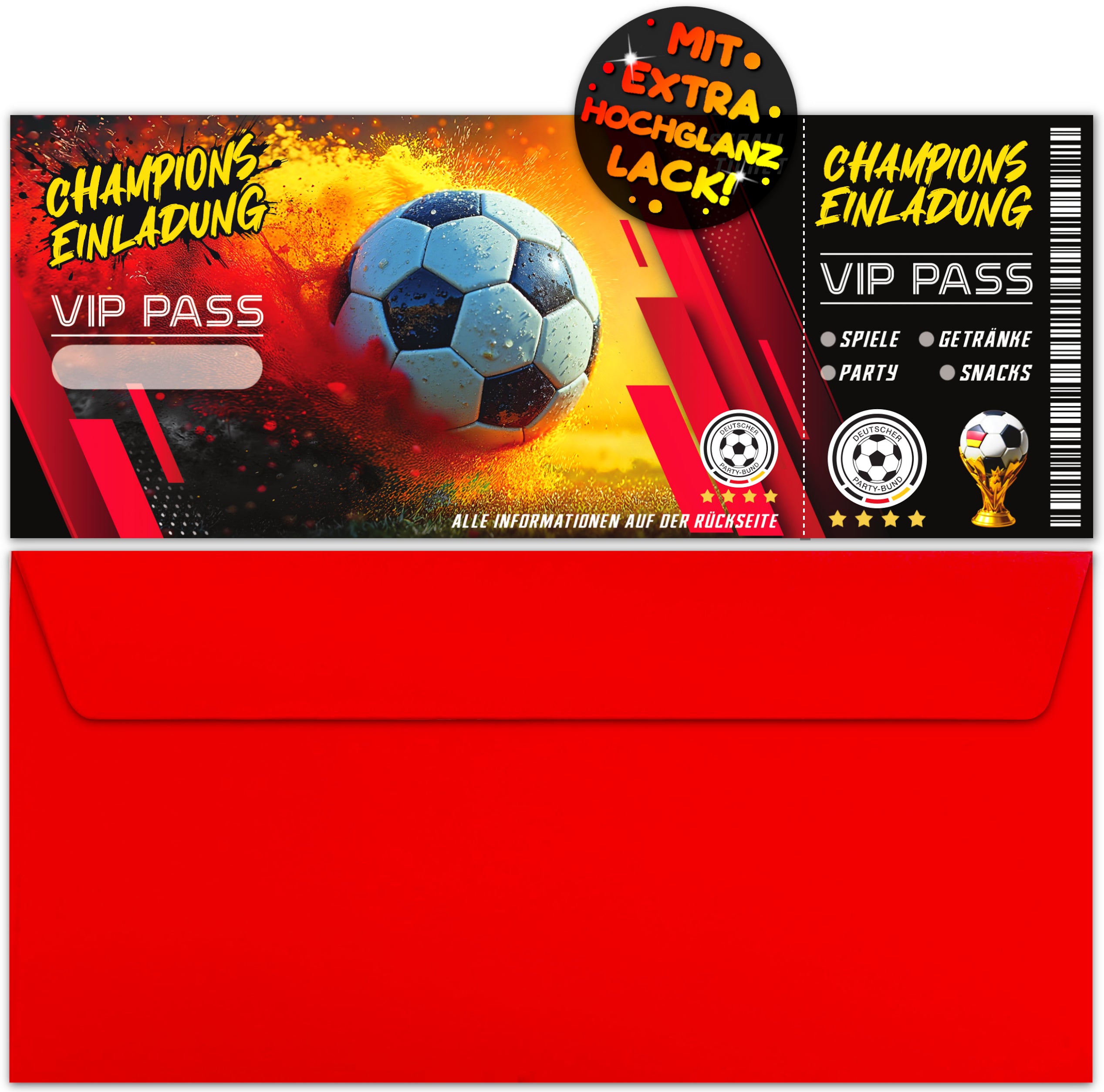 Fußball Ticket Einladungskarten