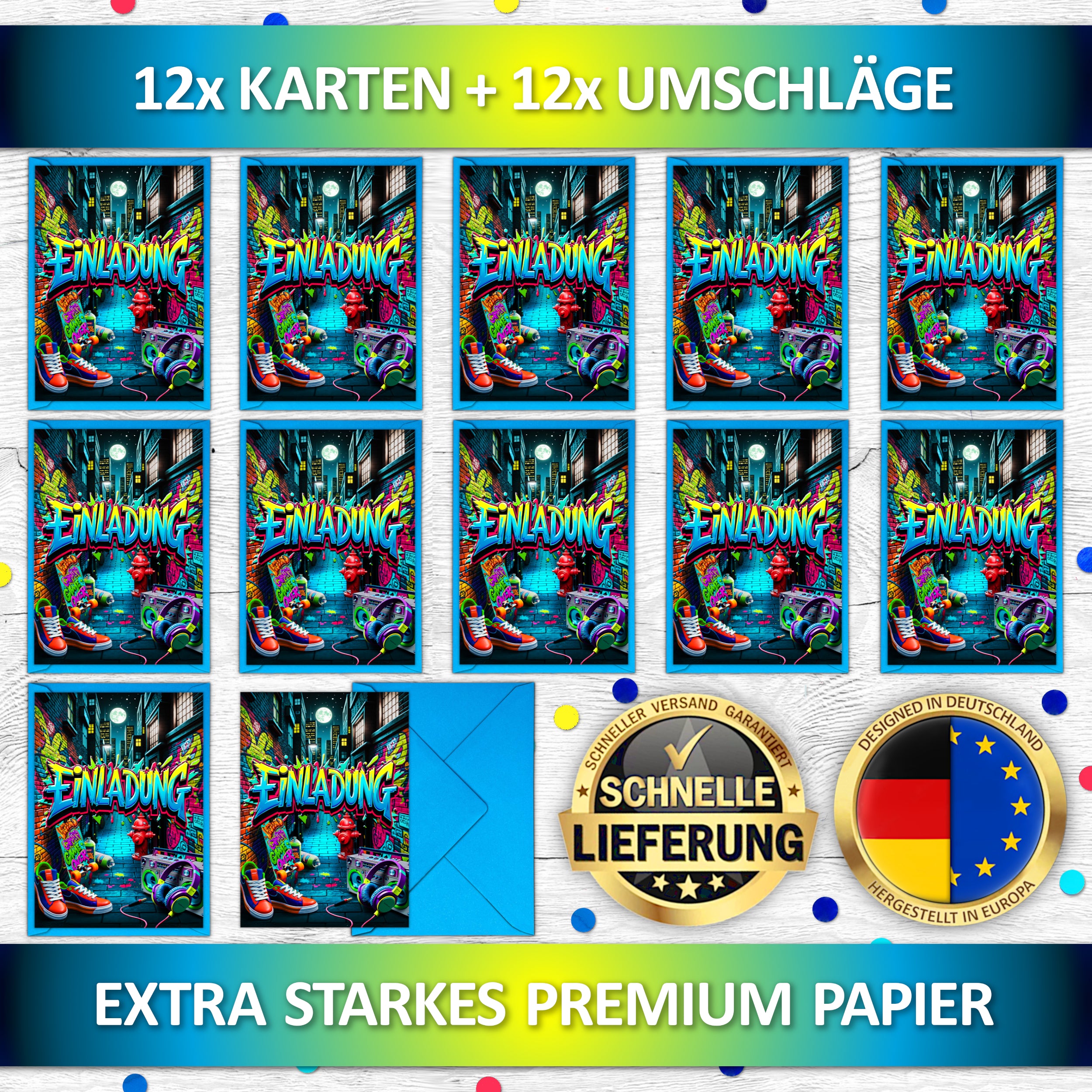 Graffiti EINLADUNGSKARTEN