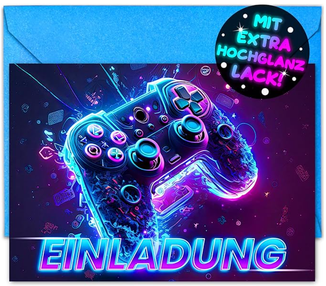 Gaming Einladungskarten