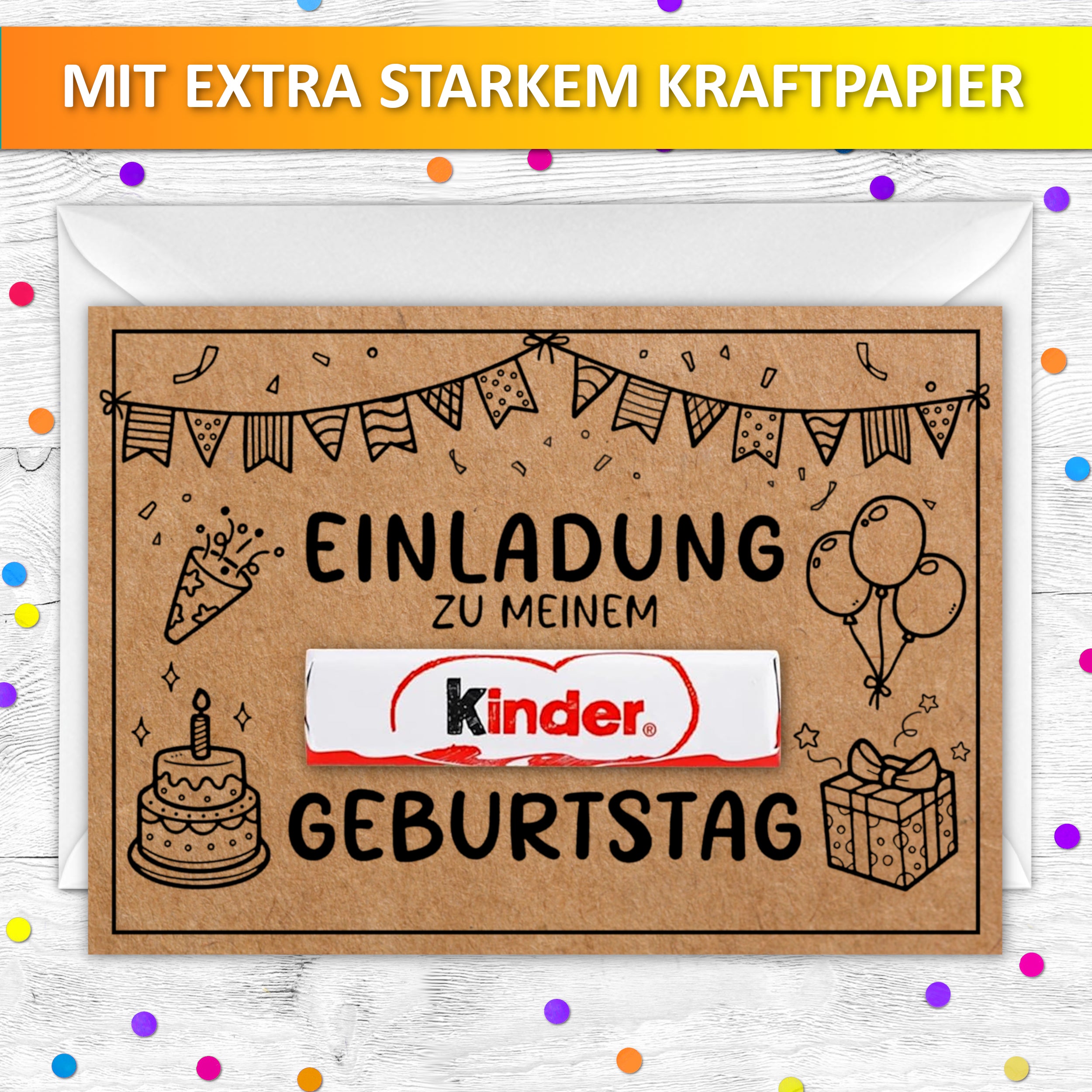 Schokoriegel Einladungskarten