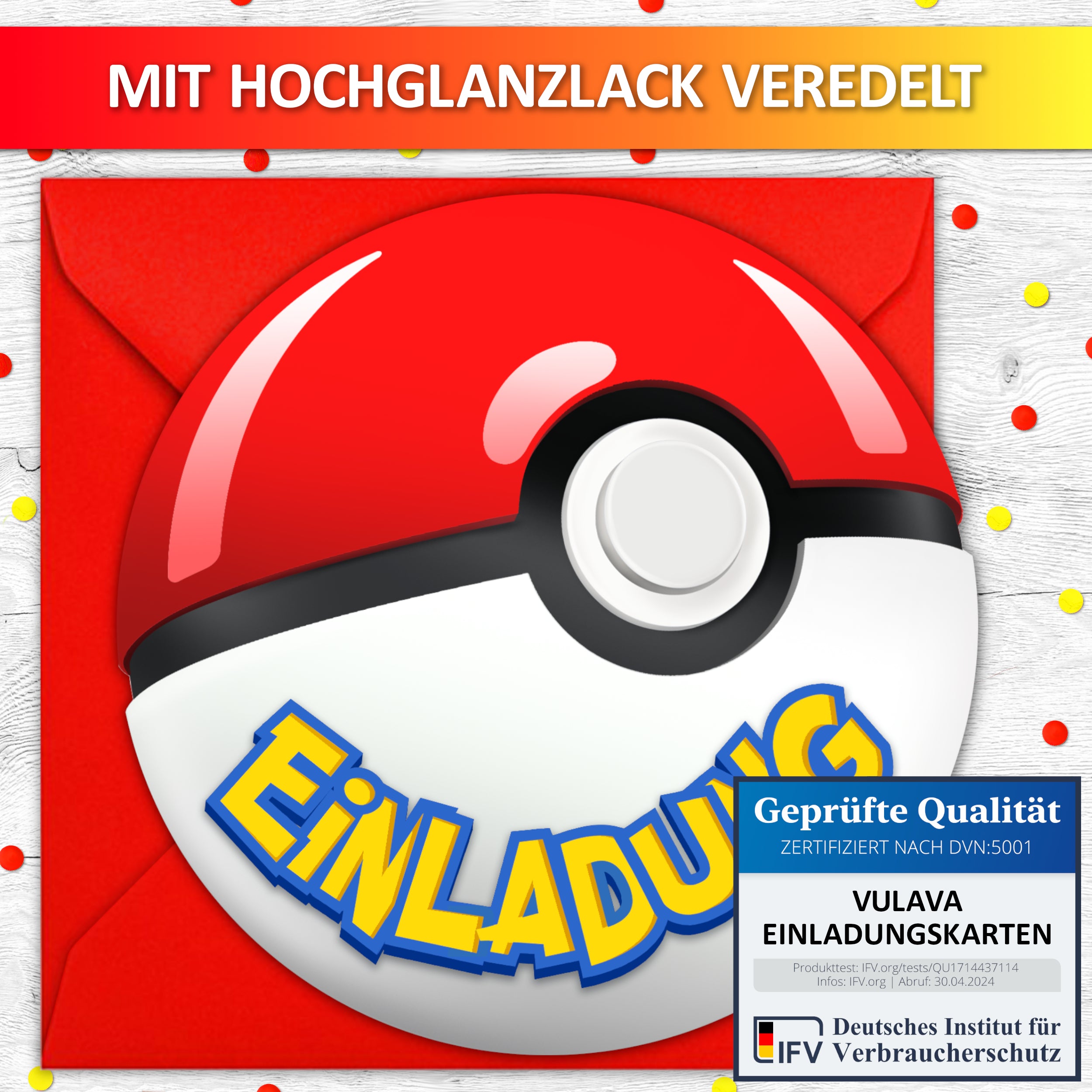 Pokeball Einladungskarten | Vulava® | Einladungskarten